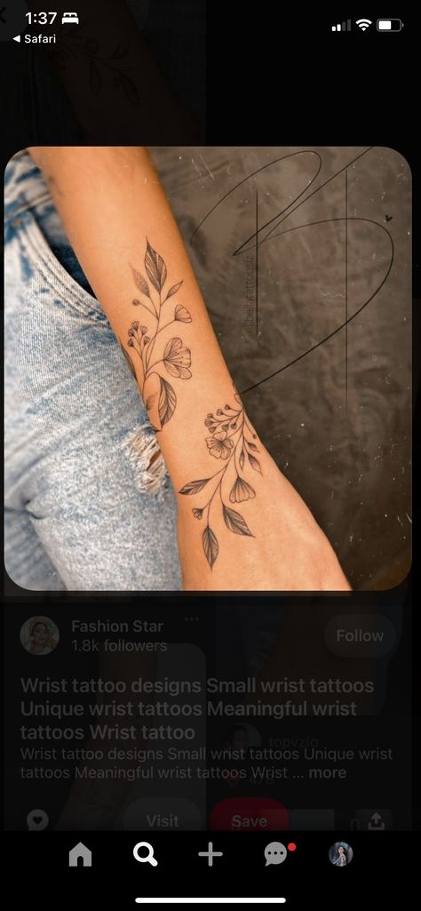 Wrap Around Wrist Tattoos, Cuff Tattoo, Butterfly Cuff, Floral Butterfly, Floral Wraps, Dream Nails, Wrist Tattoos, Arm Tattoo, Flower Tattoo