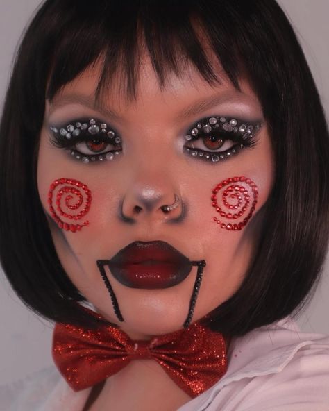 Puppet Makeup, Red Hair Halloween Costumes, Billy The Puppet, Puppet Costume, Classy Halloween, Creepy Halloween Makeup, Halloween Ball, Halloween Makeup Pretty, Pretty Halloween Costumes