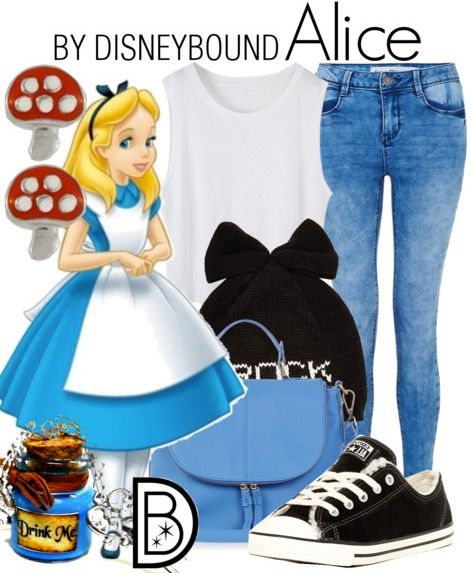 Alice In Wonderland Outfit, Disney Character Outfits, Disney Bound Outfits Casual, Disneybound Outfits, Disney Parque, Disney Themed Outfits, Cute Disney Outfits, Disney Hair, Disney Inspired Fashion