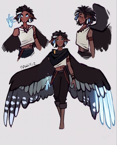 Hummingbird Wings Human, Bird Oc Human, Winged Human Character Design, Human With Wings, Avian Oc, Characters With Wings, Maleficent Oc, Winged Oc, Winged Humanoid