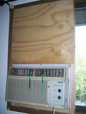 Many people have inexpensive air conditioners that are intended to fit into a double-hung (vertically sliding sash) windows and want to use them in horizontally sliding windows. If you already have some of these air conditioners or are attracted to them because their price tags are significantly lower than that of casement units, portable units, or central air, it is possible to make a frame to adapt them to sliding windows. These solid, simple frames require no exterior brace.  This... Hide Air Conditioner Unit Indoor Window, Concealed Split Ac, Sliding Window Air Conditioner Ideas, Diy Mini Split Ac, Window Unit Air Conditioners, Window Air Conditioner Installation, Diy Air Conditioner, Ac Cover, Window Ac Unit