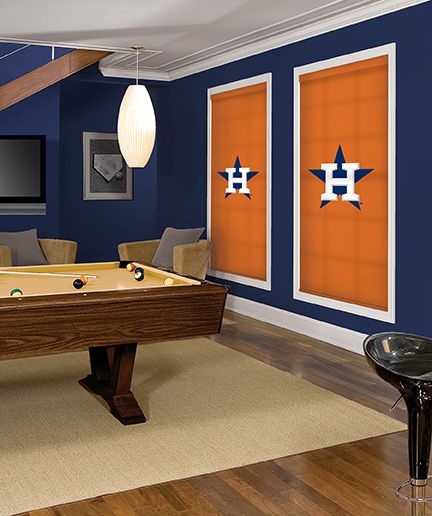 Houston Astros (Design 0561) http://www.comfortex.com/MLB/majorleaguebaseball.php Houston Astros Bedroom Ideas, Houston Astros Room Ideas, Astros Decorations Party, Astros Playroom Ps5, Astros Decor, Astros Porch Sign, Houston Astros Bedding, Baseball Room Decor, Baseball Bedroom