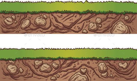 Grass and dirt seamless ground. Vector clip art illustration with simple gradients. Each on a separate layer. EPS10 file included. Dirt Drawing, Geometric Background, Merchandise Design, Watercolor Background, Logo Icons, Vector Graphics, Art Illustration, Vector Design, Line Art