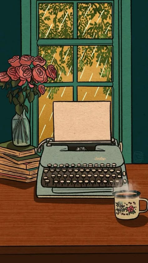 Petty Revenge, August 31, Typewriter, Independent Artist, Illustration Art, Illustrator, Desk, Wallpapers, Phone Cases