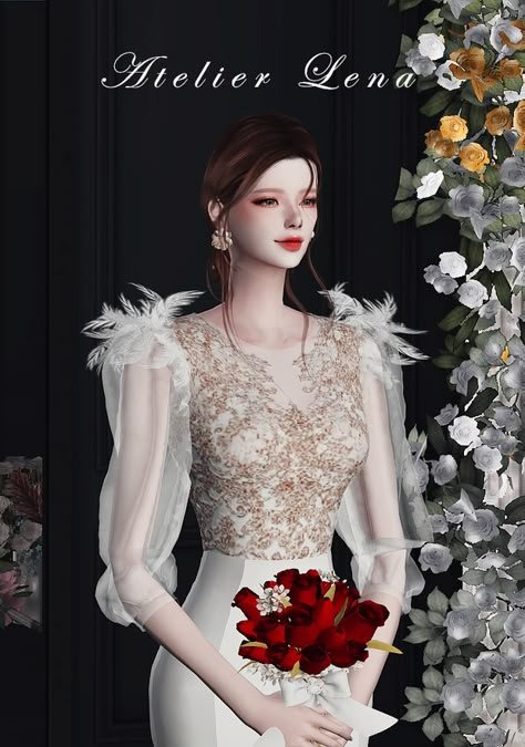 Sims 4 Gown, Sims 4 Vintage Glamour, Bella Wedding Dress, Vivienne Westwood Wedding Dress, Sims 4 Wedding Dress, Vivienne Westwood Wedding, Los Sims 4 Mods, Wedding Dress With Feathers, Victorian Gown