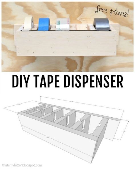 diy tape dispenser free plans Garage Store, Garage Designs, Workshop Plans, Diy Tape, Trim Router, Workshop Organization, Garage Storage Organization, Diy Workshop, Tape Dispenser