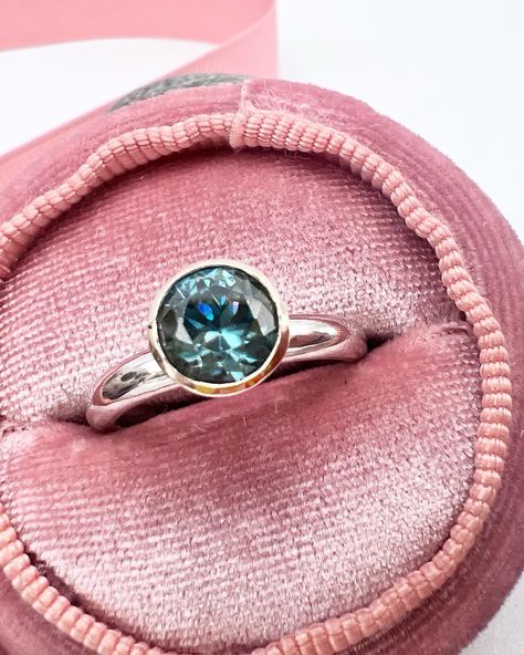 Remodel commission, centred around this stunning antique Blue Zircon - A highly sentimental ring, which had suffered from many years of wear. the stone was very worn and scratched (see pics), but with a bit of wizardry from @wardgemstones who did a beautiful job getting it back to its former glory it was ready to be re set. The gold from the original ring was then made into a new setting to hold it on a smooth polished silver band. The elements from the original ring back together in a more c... Antique Blue, Back Together, Blue Zircon, The Stone, The Gold, Silver Band, Band, Stone, Ring