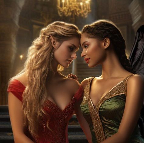 Acotar Morrigan And Emerie, Mor And Emerie Acotar, Emerie Mor Acotar, Queen Vassa Acowar, Acotar Mor And Emerie, Merrill Acotar, Morrigan Acotar Fanart, Acotar Emerie, Morrigan And Emerie