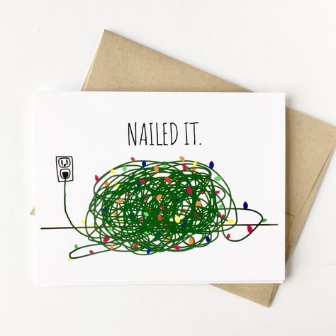 Nailed It: Funniest Christmas Cards Holiday Card Quotes, Tangled Christmas Lights, Christmas Cards Drawing, Funny Xmas Cards, Christmas Humor Ecards, Christmas Ecards, Cute Christmas Cards, Funny Holiday Cards, Funny Christmas Card