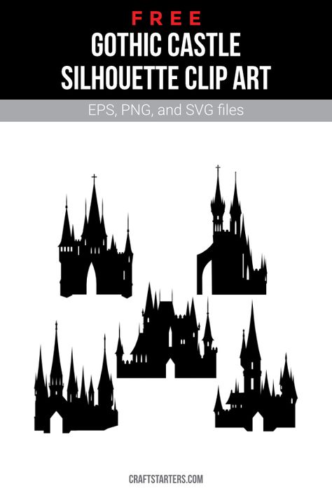 Castle Shilouette Painting, Gothic Castle Silhouette, Gothic Castle Illustration, Castle Sillouhette, Spooky Castle Drawing, Castle Silhouette Medieval, Black Castle Tattoo, Small Castle Tattoo, Gothic Castle Drawing