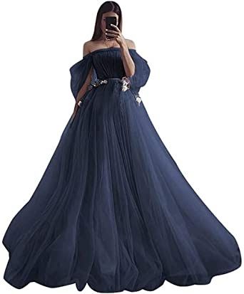 Quinceanera Dresses Navy Blue, Navy Blue Prom Dress Long, Acotar Fashion, Blue Grad Dresses, Tulle Dress Long Sleeve, Masquerade Ideas, Princess Quinceanera Dresses, Pretty Gowns, Cotillion Dresses