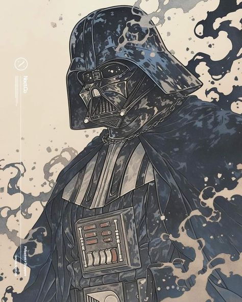 Star Wars Anime Art, Darth Vader Fan Art, Star Wars Japanese, Darth Vader Drawing, Star Wars Anime, Darth Vader Art, Darth Vader Wallpaper, Star Wars 1977, Star Wars Drawings