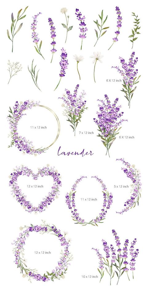 embroidery patterns Lavender Leaf Tattoo, Watercolor Wreaths Floral, Lavender Pottery Painting, How To Draw Lavender, Lavender Doodle, Wedding Bouquets Boho, Lavender Sketch, Boho Watercolor Painting, Lavender Watercolor Painting