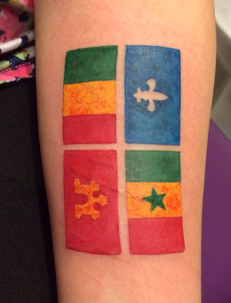 Creole Flag...by Gauge~ Creole Tattoos Ideas, Creole Tattoos, Creole Culture, He Broke My Heart, Louisiana Creole, Flag Tattoo, H Town, Prom Looks, Southern Comfort