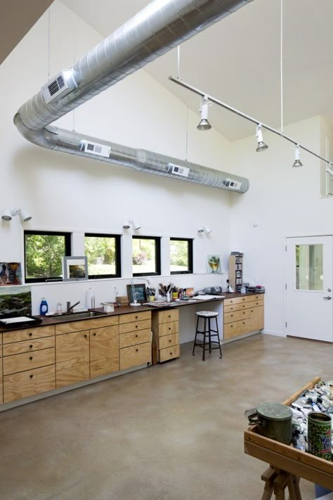 Hvac Design, Garage Studio, Art Studio Design, Dream Studio, Creative Workspace, Workspace Design, Artist House, Painting Studio, Studio Space