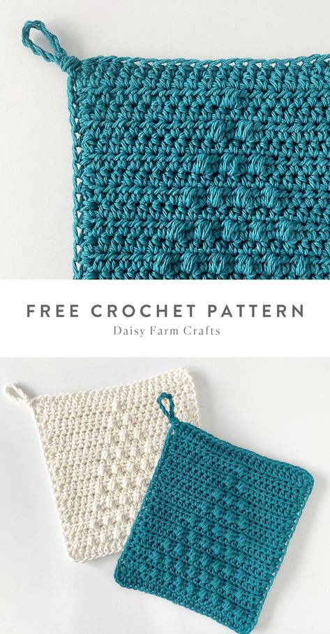 Crochet Seasonal, Crochet Towels, Crochet Pot Holders Free Pattern, Daisy Farm, Crochet Potholder Patterns, Crochet Hot Pads, Crochet Tree, Crochet Christmas Gifts, Crochet Xmas