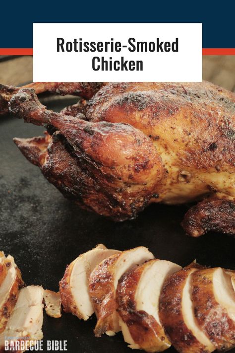 Smoked Rotisserie Chicken Recipes, Smoked Rotisserie Chicken, Symbol Nails, Rotisserie Recipes, Pellet Smoker Recipes, Bbq Rotisserie, Roasted Chicken Wings, Steven Raichlen, Recipes Bbq