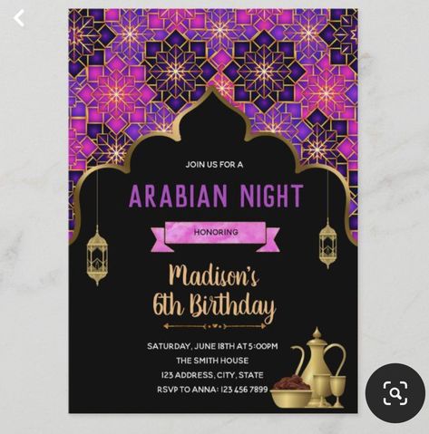 Arabian Night Party, Arabian Theme Party, Aladdin Invitation, Arabian Nights Prom, Arabian Nights Theme Party, 19 Bday, Arabian Party, Arabian Theme, Arabian Nights Theme