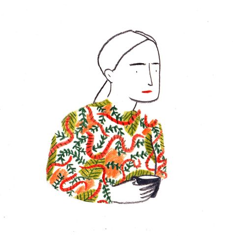 snake shirt and a coffee | lizzy stewart Lizzy Stewart, Image Makers, Editorial Illustration, Artsy Fartsy, Diy Art, Crayon, Art Inspiration, Art Prints, Drawings