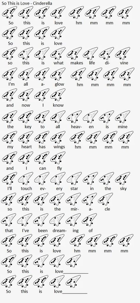 12 hole ocarina tabs for So This is Love, from Cinderella Ocarina Tabs 12 Hole Harry Potter, How To Play Ocarina, Ocarina Tabs 12 Hole Disney, Ocarina Music Sheet, Ocarina Music 12 Hole, Ocarina Notes 12 Hole, Ocarina Songs 12 Hole, Ocarina Sheet Music 12 Hole, 12 Hole Ocarina Music