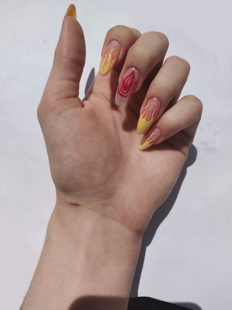 Avatar: The Last Airbender, Water Nails, Nails Inspired, Anime Nails, Beauty Nails Design, Crazy Nails, Au Naturale, Fire Nails, Avatar The Last Airbender