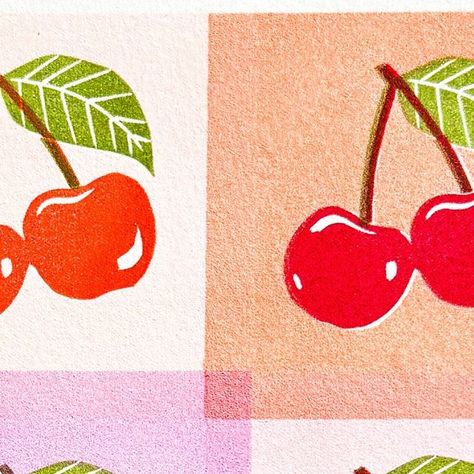 Catherine Stonehouse on Instagram: "🌞Summer cherries.✨ 🍒And suddenly summer is here with its delicious fruit! 🌞I’ve sent out Poetic Printing today (sorry it’s a bit late!) with a cherry stamp template.🍒✨ . . . . #cherries #cherries🍒 #summerfruit #summercolours #printmaking #blockprinting #blockprint #reliefprint #lino #linocut #linocutprint #patterndesign #surfacepattern #surfacepatterndesign #printandpattern #natureillustration #foodillustration #fruitillustration #craftideas #craftastherapy #colourlove #colorlove #printdesign" Summer Linocut, Stamp Template, Lino Art, Summer Cherries, Fruit Illustration, Relief Print, Climate Action, Delicious Fruit, Summer Is Here