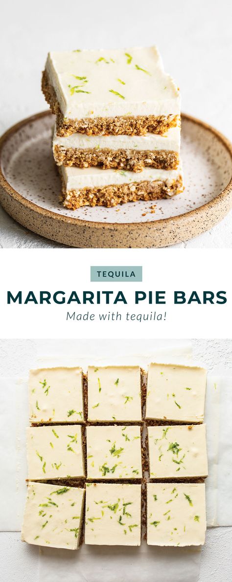 Margarita pie bars are an adult dessert made with a delicious salty crust and a creamy tequila-filled whipped topping. Boozy Dessert Bars, Margarita Lime Bars, Margarita Bars With Pretzel Crust, Salted Margarita Bars, Margarita Bars Dessert, Margarita Dessert Recipes, Competition Desserts, Margarita Dessert, Margarita Bars