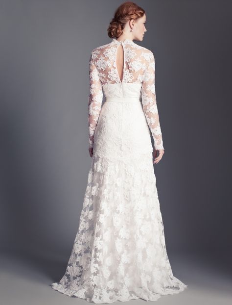 Temperley London 'GUINEVERE' Temperley London Wedding Dress, Temperley London Bridal, Guinevere Dress, Long Sleeve Lace Gown, Illusion Neckline Wedding Dress, Wedding Dress 2013, Dresses 2013, Amazing Wedding Dress, Lace Dress With Sleeves