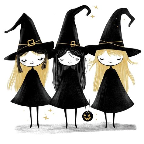 Whimsical Witch Art, Halloween Design Graphic, Journaling Png, Witch Mermaid, Spooky Illustration, Cute Witches, Galletas Halloween, Diy Halloween Crafts, Witch Illustration