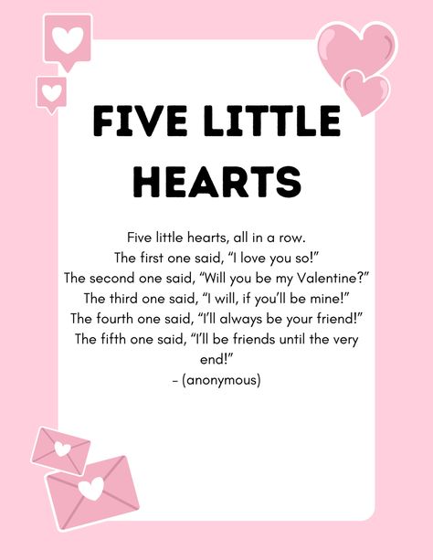 17 Sweet Valentine's Day Poems, Quotes and Love Messages - In The Playroom Love Poems For Kids, Poems For Your Best Friend, Valentines Poems For Kids Parents, Poems For Valentines Day, Pocket Hearts Poem Printable, Short Valentine Poems, Mate Quotes, Kids Rhymes, Types Of Poems