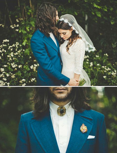 blue suit Vintage Wedding Groom, Groom Looks, Cute Wedding Dress, Photo Couple, Wedding Photography Inspiration, Groom Style, Grunge Style, Hippie Chic, Bohemian Wedding