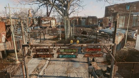 Sanctuary Hills Settlement, Fallout 4 Sanctuary Ideas, Fallout Buildings, Fallout 4 Locations, Fallout Four, Fallout Aesthetic, Fallout Settlement, Fallout 4 Settlement Ideas, Dystopia Rising