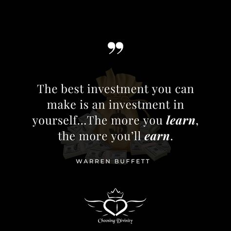 “Learn to earn”. Read that again. 🙌🏼📈💰 Earn Money Quotes, Earn Quotes, Learn And Earn, Diy Bookmarks, Manifesting Money, Best Investments, Money Quotes, Faith Quotes, Earn Money