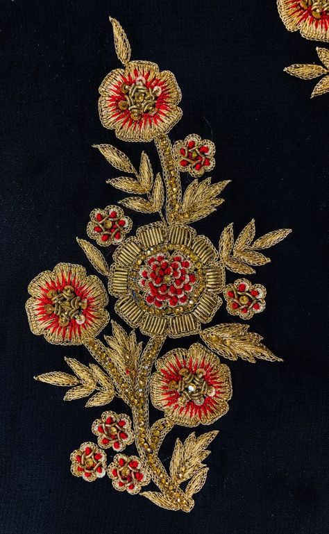 Floral Machine Embroidery Designs, Gold Work Embroidery, Hand Work Design, Zardozi Embroidery, Abstract Embroidery, Textile Prints Design, Hand Embroidery Patterns Flowers, Geometric Pattern Design, Bead Embroidery Patterns