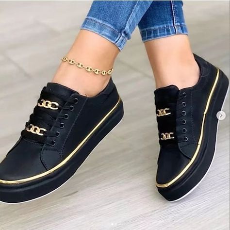 Category:Flats; Upper Materials:Faux Leather; Embellishment:Lace-up; Season:Fall,Spring; Gender:Women's; Toe Shape:Round Toe; Style:Casual; Heel Height(inch):2-3; Occasion:Daily; Closure Type:Lace-up; Pattern:Solid Color; Listing Date:03/18/2023; 2023 Trends:Plus Size; Foot Length:; Foot Width:; SizeChart1_ID:2:170422; US Size:null; UK Size:14.5; EU Size:50 Orthopedic Shoes Stylish, Open Shoes, Shoes For Ladies, Metallic Flats, Orthopedic Shoes, Casual Flat Shoes, Lacing Sneakers, Leather Chain, Platform Sneakers