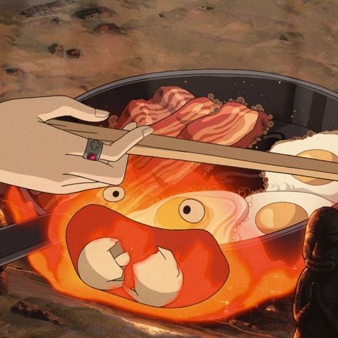 Calcifer Art, Howl's Moving Castle Aesthetic, Howl's Moving Castle Calcifer, Howls Moving Castle Wallpaper, Howls Moving Castle Art, Films On Netflix, 하울의 움직이는 성, Personajes Studio Ghibli, Studio Ghibli Background