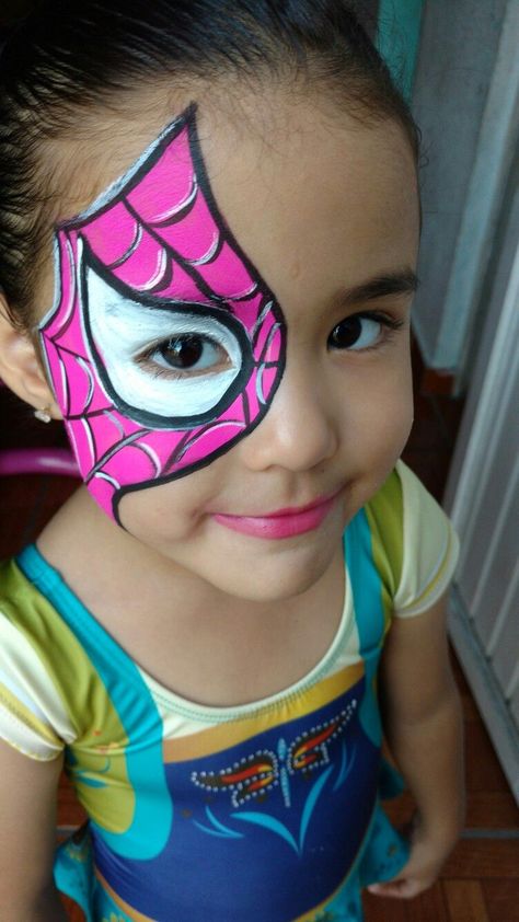 Spiderman Face Painting, Spider Man Face Paint, Superhero Face Painting, Easy Face Painting Designs, Festival Face Paint, Girl Face Painting, Face Painting Tutorials, Spiderman Face, Festival Face