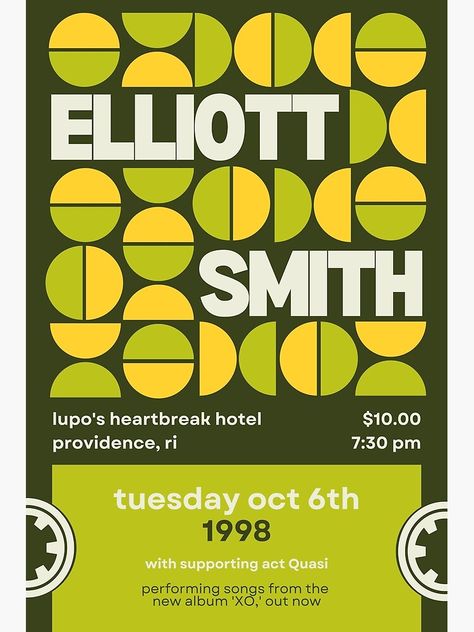 Elliott Smith Poster, Elliott Smith, Heartbreak Hotel, Providence Ri, Poster Vintage, New Album, Sale Poster, Poster Design, Vintage Inspired