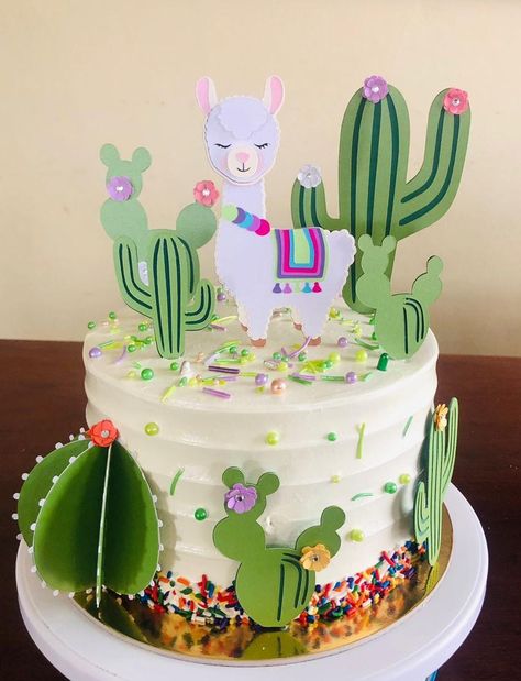 Llama Cakes, Llama Party Ideas, Cactus Birthday Party, Pastel Cactus, 10th Birthday, Cake Inspiration, Llama, 2nd Birthday, Cactus