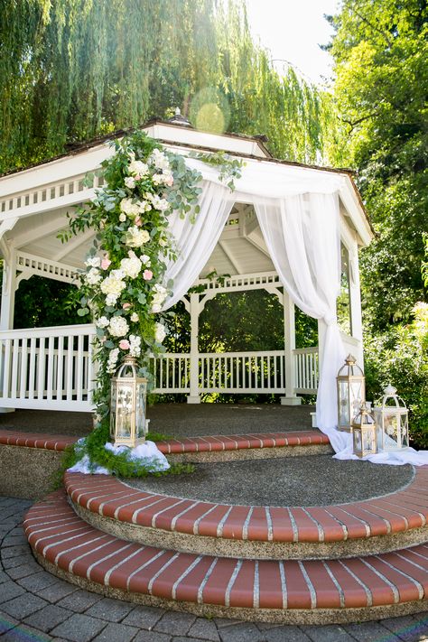 Wedding Gazebo Flowers, Outdoor Wedding Gazebo, Gazebo Wedding Ceremony, Gazebo Wedding Decorations, White Gazebo, Wedding Gazebo, White Wedding Arch, Gazebo Decorations, Outdoor Gazebo