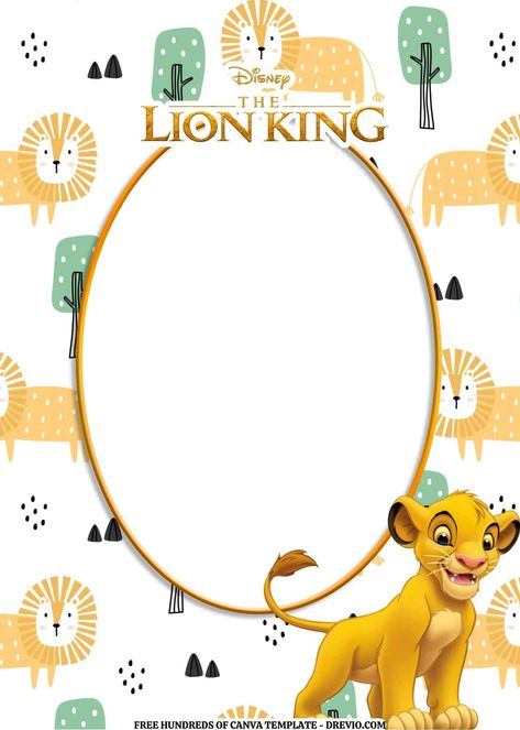 Lion King Templates, Lion King Invitation Template, Lion King Birthday Party Invitations, Lion King Party Decorations, Prince Birthday Invitations, Lion King Invitation, Roi Lion Simba, Lion King Birthday Party Ideas, Γενέθλια Mickey Mouse