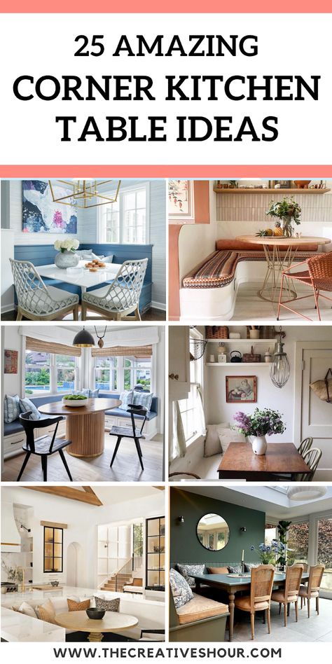 25 Amazing Corner Kitchen Table Ideas To Maximize Space Eating Corner In Kitchen, Corner Kitchen Table Ideas Small Spaces, Small Corner Kitchen Table, Kitchen Banquette Ideas Corner, Diy Corner Bench Kitchen Table, Small Kitchen Banquette Ideas, Corner Kitchen Table Ideas, Corner Banquette Seating In Kitchen, Kitchen Table With Bench Against Wall