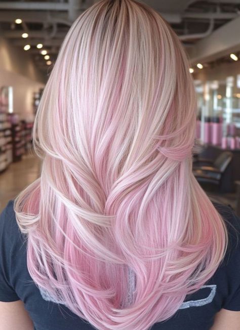 Hair Dye Ideas Black Women, Paprika Hair Color, Blonde And Pink Hair, Pink And Blonde Hair, Blonde And Pink, Perfect Curly Hair, Bridesmaid Hair Inspo, Blonde With Pink, Hair Dye Ideas