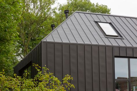 Standing Seam Metal Siding House, Standing Seam Roof, Wood Mill, Cladding Systems, Water House, Steel Deck, Cladding Panels, Metal Siding, Standing Seam