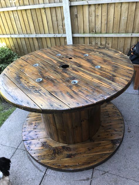 Cable reel table Spool Coffee Table, Cable Reel Table, Cable Drum Table, Wood Spool Tables, Wire Spool Tables, Wooden Cable Reel, Cable Spool Tables, Wooden Spool Tables, Wooden Spool Projects