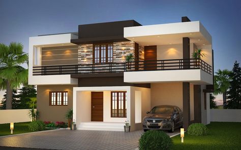 2 Storey House Design, Two Story House, Best Modern House Design, Small House Elevation Design, Modern Bungalow House, Kerala House Design, Kerala Houses, Modern Exterior House Designs, Model House Plan