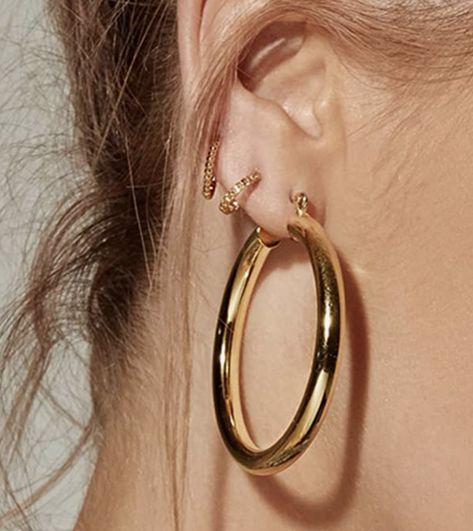 Very lightweight and great for daily wear Thick Gold Hoop Earrings, Sensitive Ears Earrings, Luv Aj, Ear Earrings, Bar Stud Earrings, Large Hoop Earrings, Large Earrings, Bridesmaid Earrings, Circle Earrings