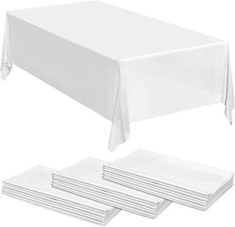 24 White Premium Plastic Tablecloth - 108 X 54 Plastic Table Cloth | Disposable Tablecloths | White Tablecloths | Plastic Table Cover | Paper Tablecloths for BBQ, Party, Fine Dining, Wedding ,Outdoor Paper Tablecloths, Plastic Table Cloth, Dining Wedding, Paper Tablecloth, Cloth Table Covers, Plastic Table Cover, Paper Table, Vinyl Tablecloth, Plastic Table Covers