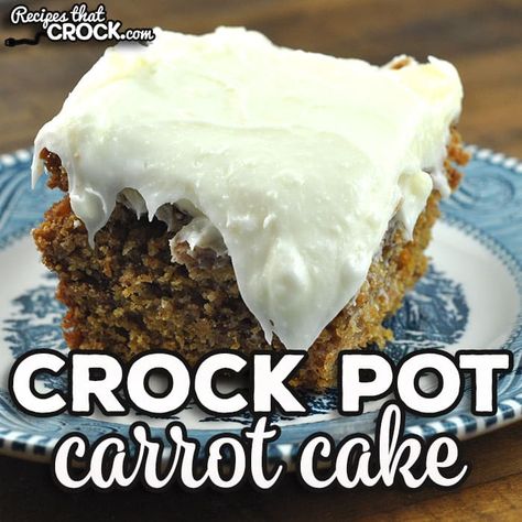 Crock Pot Carrot Cake Crockpot Carrots, Caramel Apple Cake Recipe, Crockpot Cake, Easy Cakes To Make, Good Gravy, Apple Spice Cake, Crockpot Dessert Recipes, Crockpot Ideas, Crock Pot Desserts