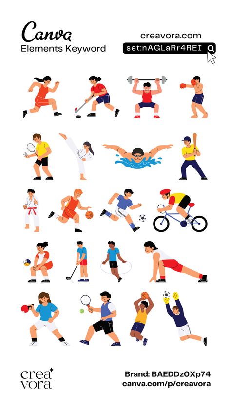 Canva Element Keyword For Sports Activity Illustration Set||set:nAGLaRr4REI #Canva #keyword #canvaelements #canvaelementkeyword #olympic #Paris2024 Canva Illustration Keyword, Activity Illustration, Elements Canva, 3d Inspiration, Keyword Elements Canva, Desain Buklet, Canva Element Keyword, Sport Poster Design, Canva Element